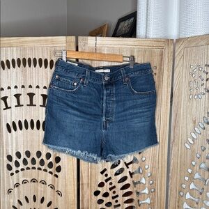 Levi's Blue Ribcage Denim Shorts